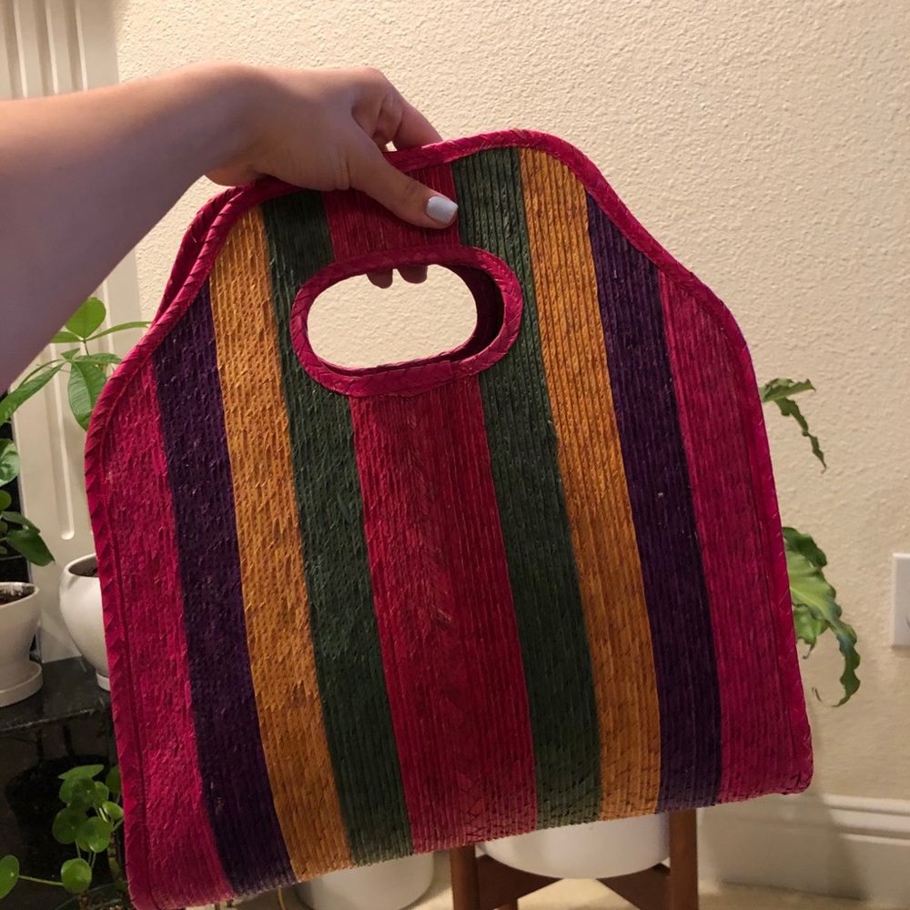 Big hand woven tote bag